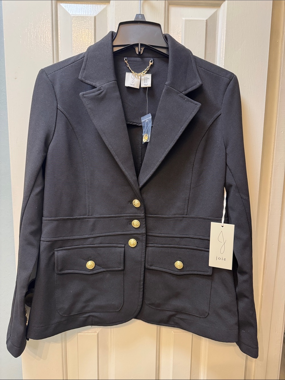 Joie Black Blazer with Gold Buttons